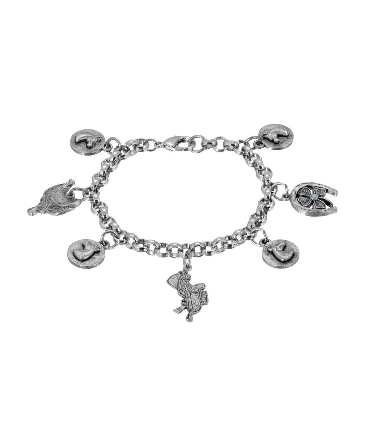 1928 Horse Charm Bracelet, Womens, Silver Product Image