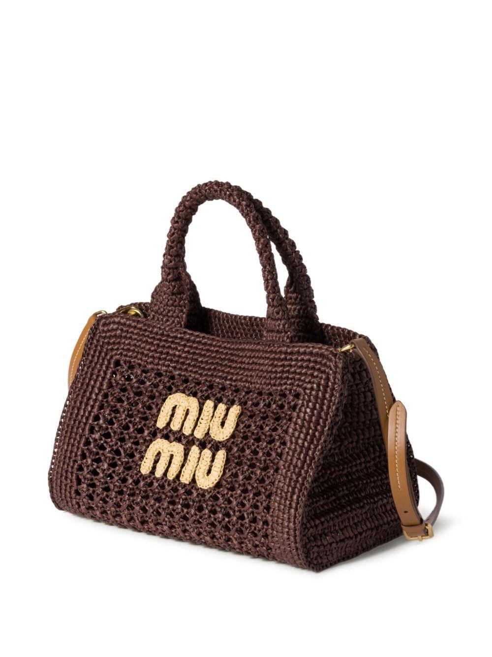 raffia-effect woven handbag Product Image
