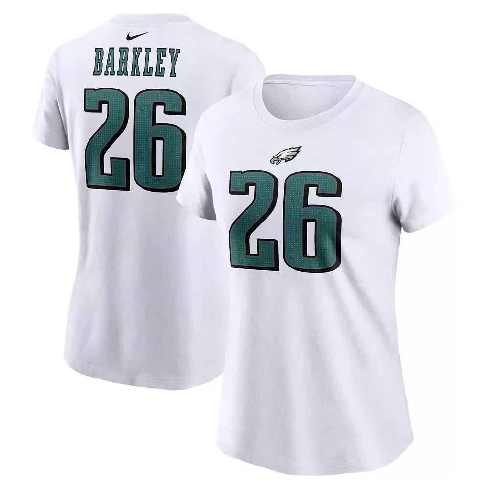 Women's Nike Saquon Barkley White Philadelphia Eagles Player Name & Number T-Shirt, Size: Small Product Image