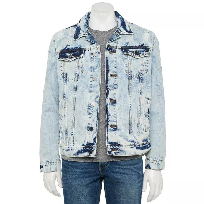 Men's Xray Washed Ripped Denim Jacket,  Product Image