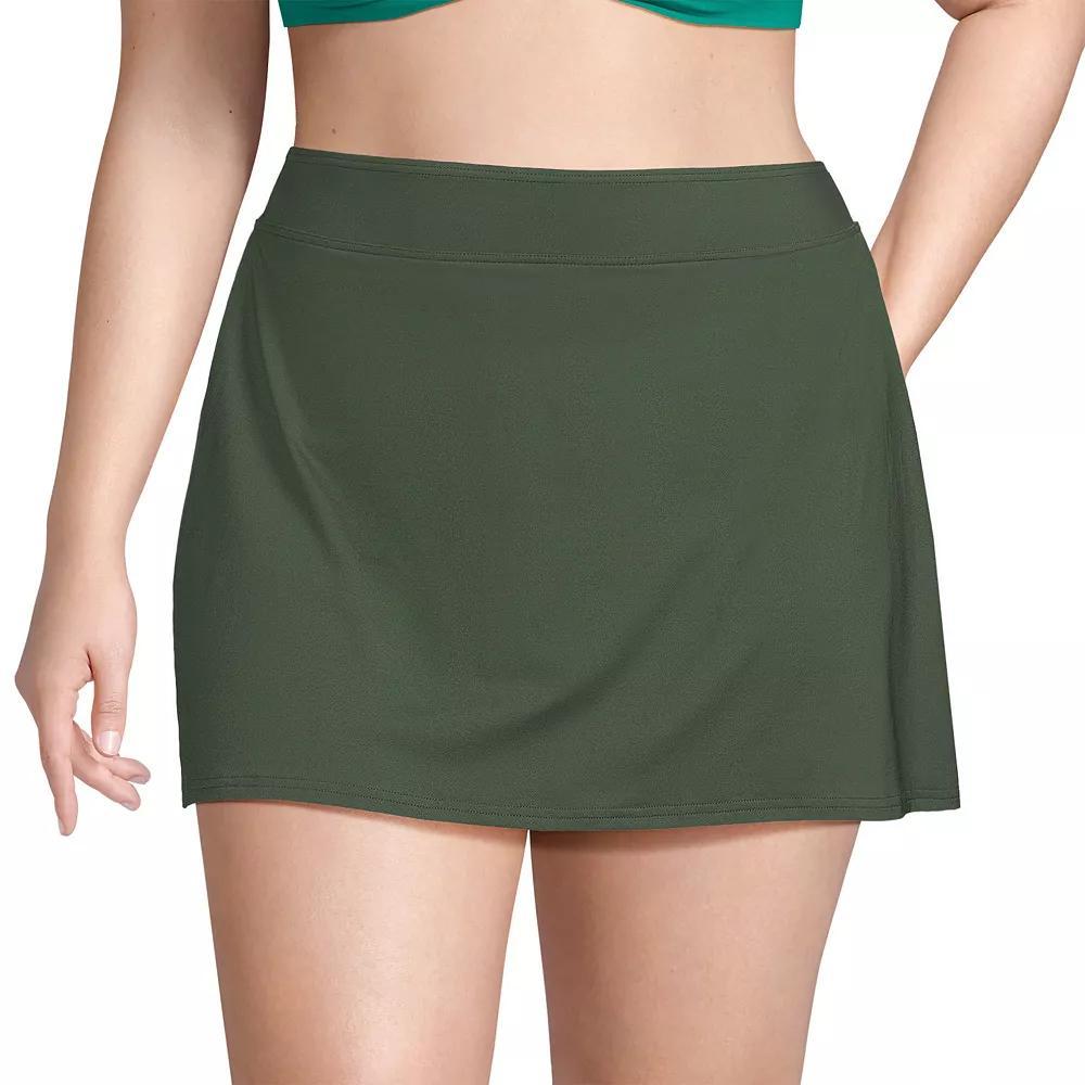 Plus Size Lands' End UPF 50 Tummy Slimmer Swim Skirt, Women's, Size: 18 W, Rich Olive Green Product Image