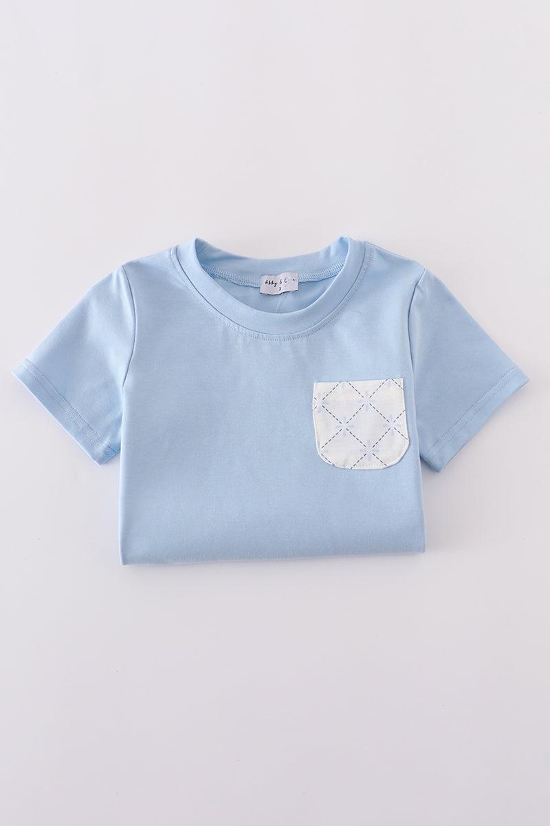 Blue classic lattice charm shorts set Product Image