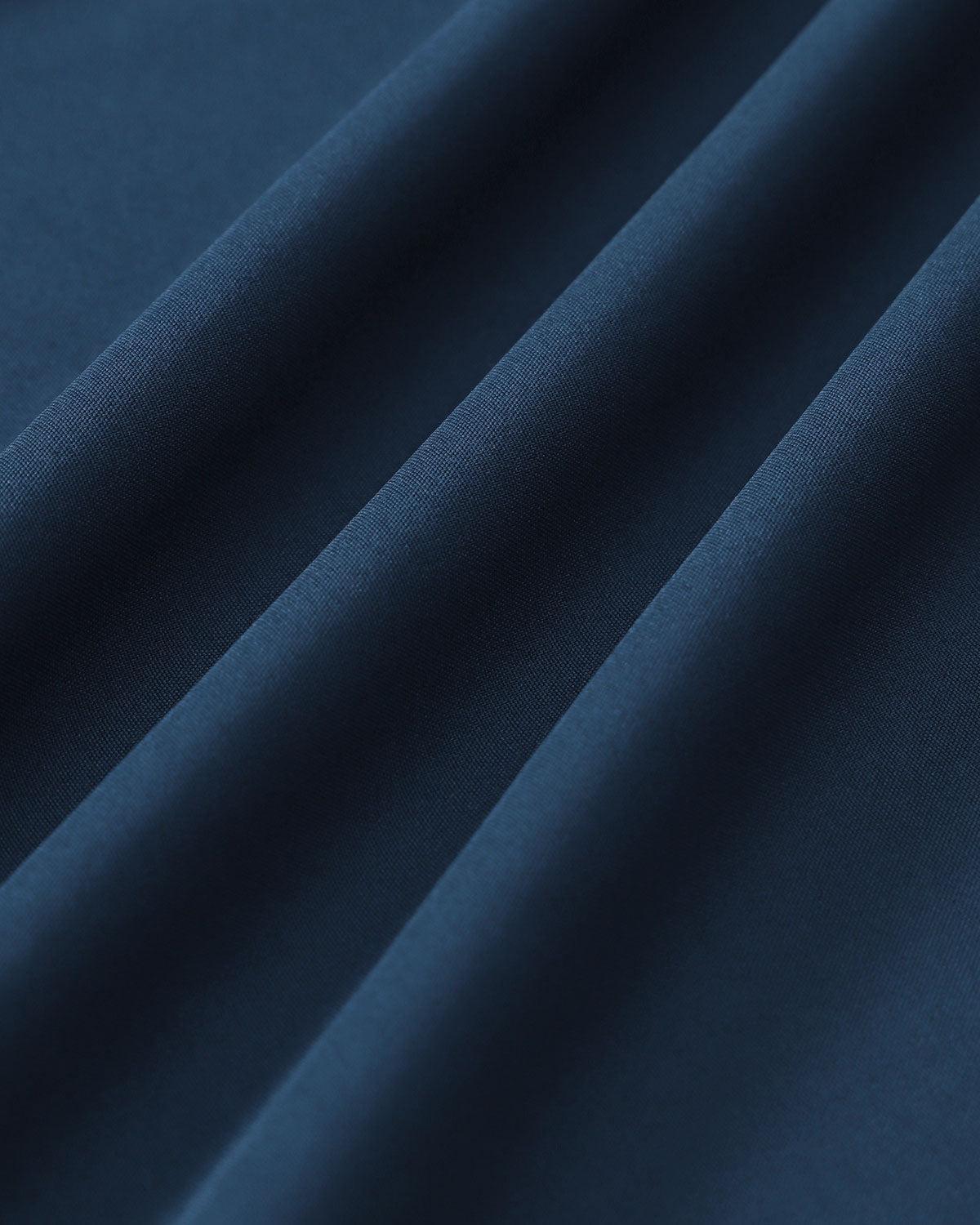 Navy Ruched Halter Midi Dress Product Image