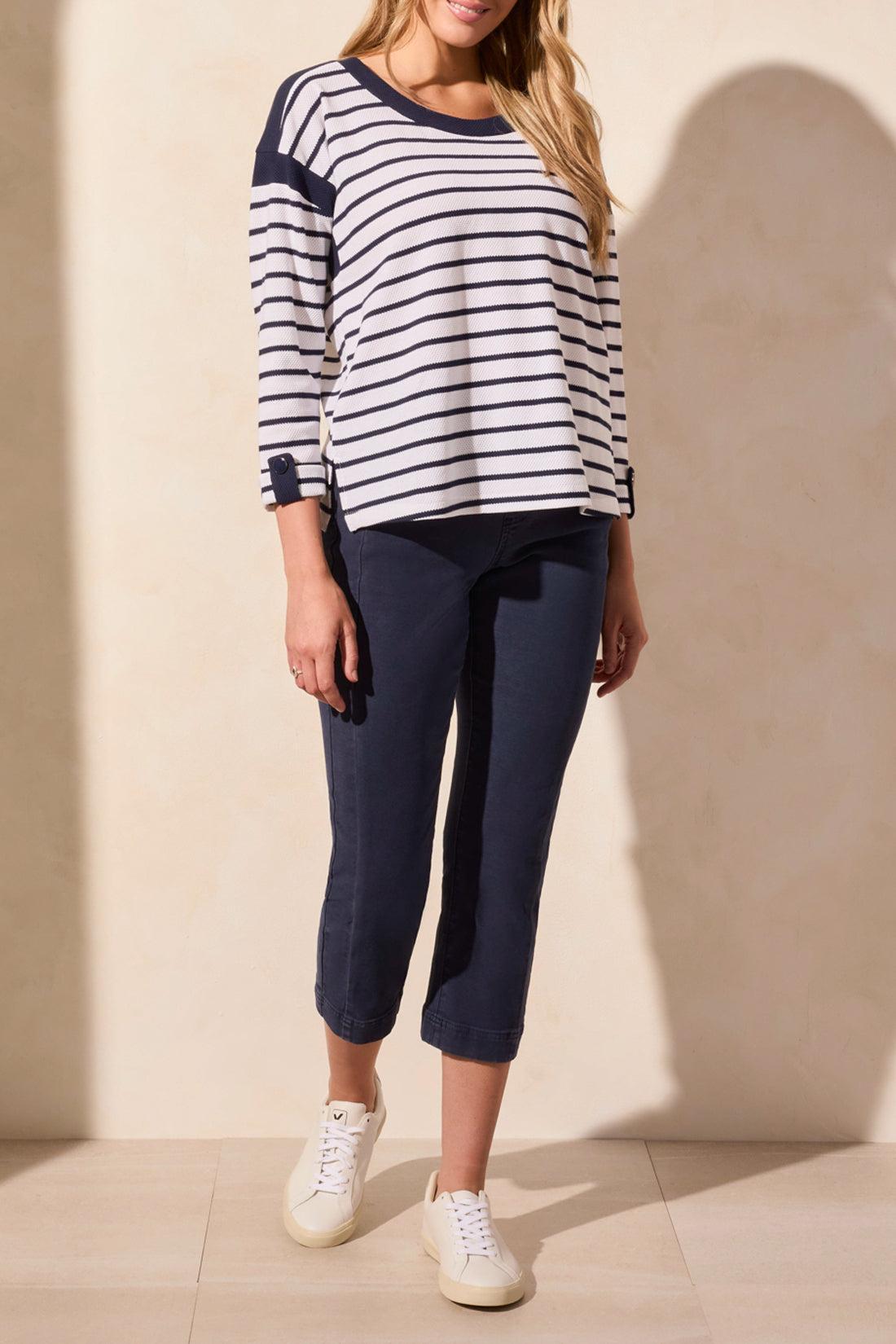 3/4 Boat Neck Top Product Image