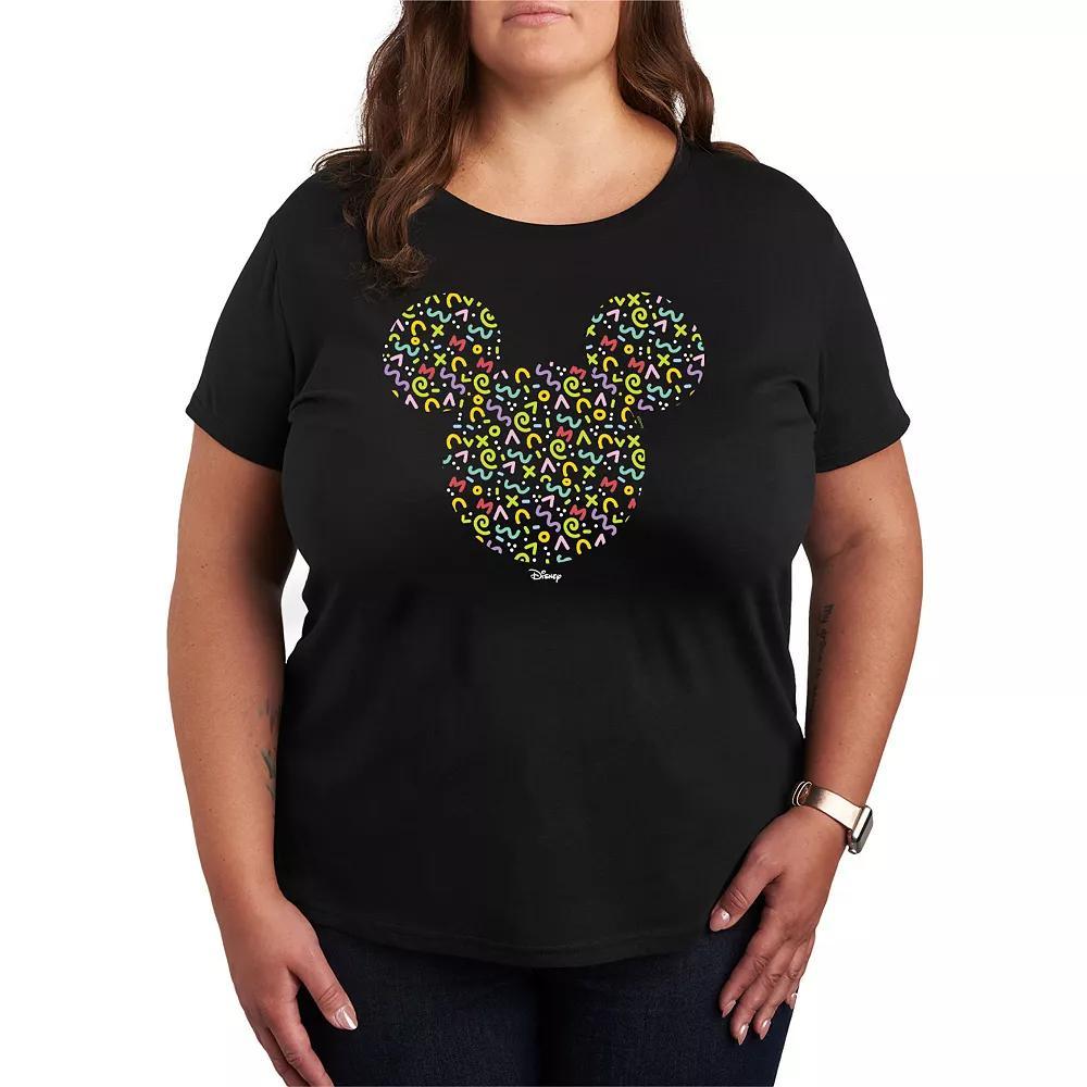 Disneys Mickey Mouse Plus Size Retro Outline Graphic Tee, Womens Product Image
