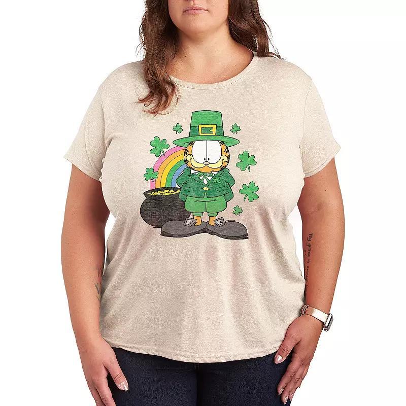 Plus Garfield Rainbow Shamrocks Graphic Tee, Women's,  Product Image