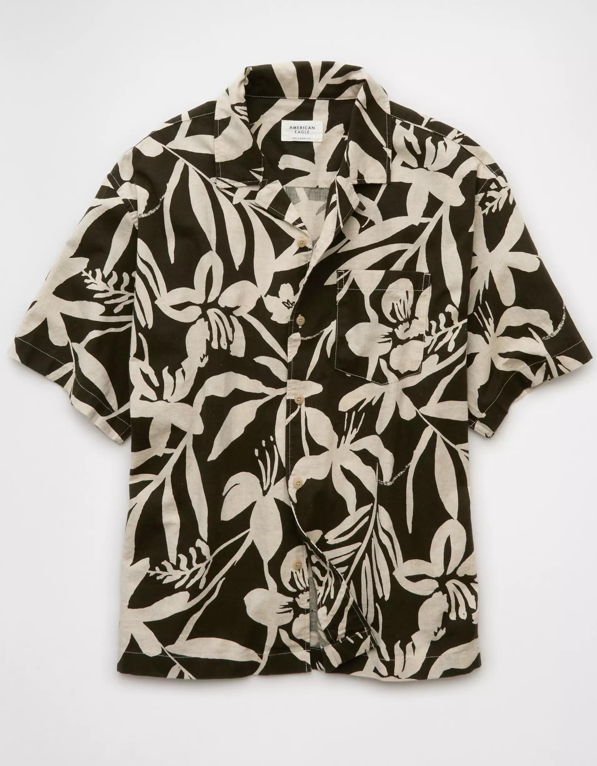 AE Poolside Floral Button-Up Shirt Product Image