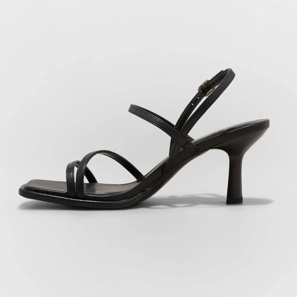 Womens Dottie Strappy Heels - A New Day Black 8 Product Image