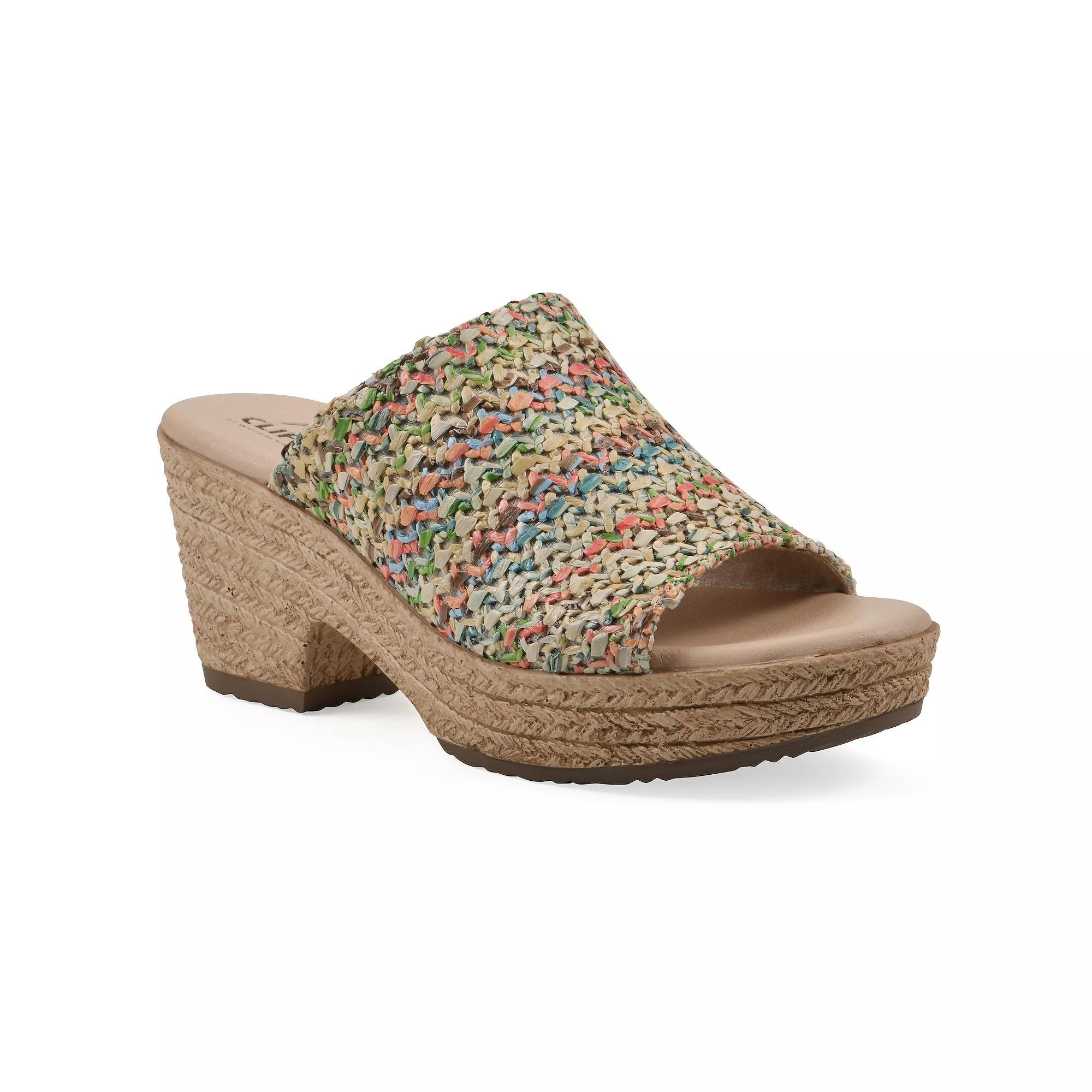 Cliffs by White Mountain Biando Women's Wedge Sandals, Size: 9.5 Medium, Multi Raffia Product Image