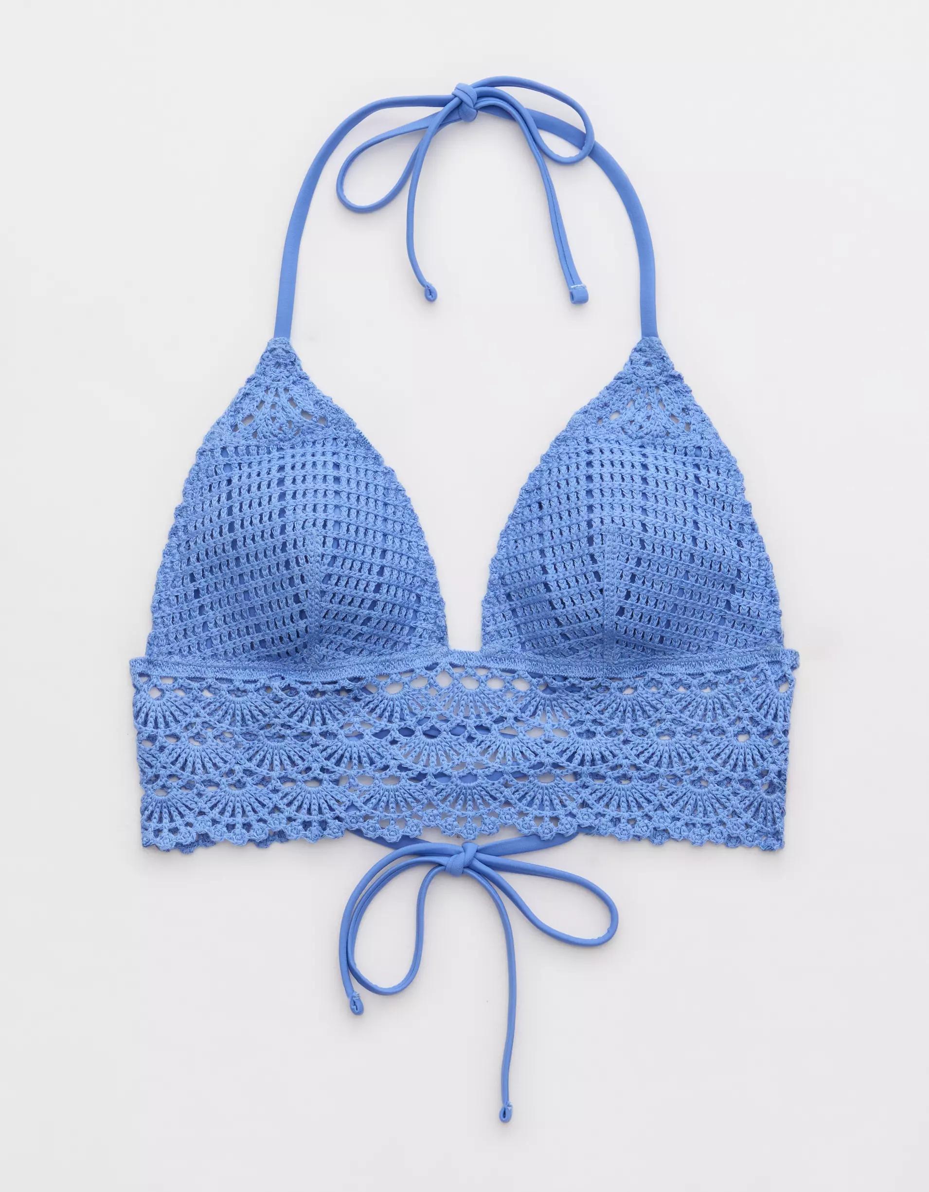 Aerie Crochet Triangle Longline Bikini Top Product Image