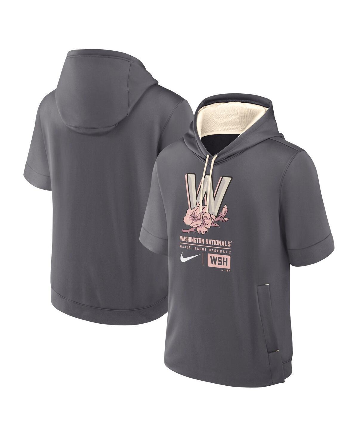 Mens Nike Royal Atlanta Braves City Connect Color Block Short Sleeve Pullover Hoodie Product Image