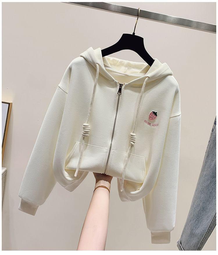 Fruit Applique Zip-Up Hoodie Product Image