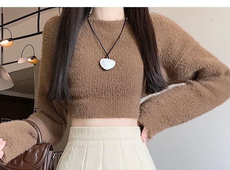 High Waist Plain Pleated Corduroy Mini A-Line Skirt Product Image