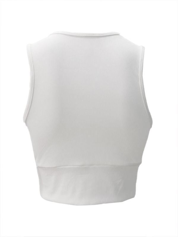 Solid V Neck Cropped Tank Top Product Image