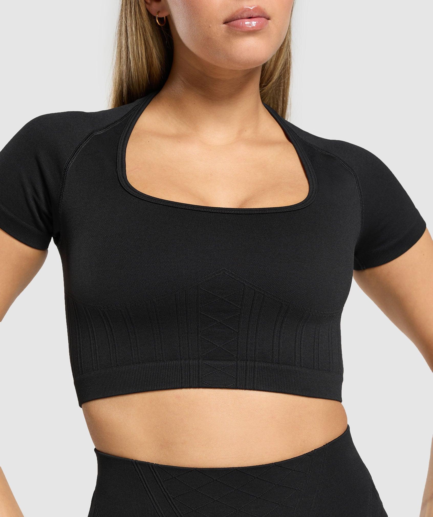 Gymshark Corset Seamless Crop Top - Black Female Product Image