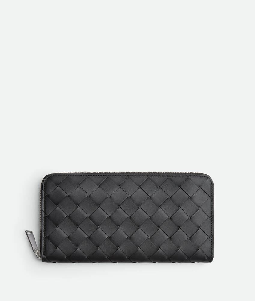Men's Intrecciato Zip Around Wallet in Black grass Product Image