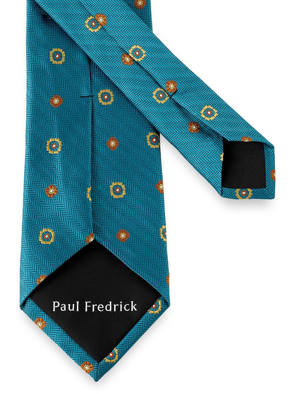 Deco Woven Silk Tie - Teal Multi Product Image