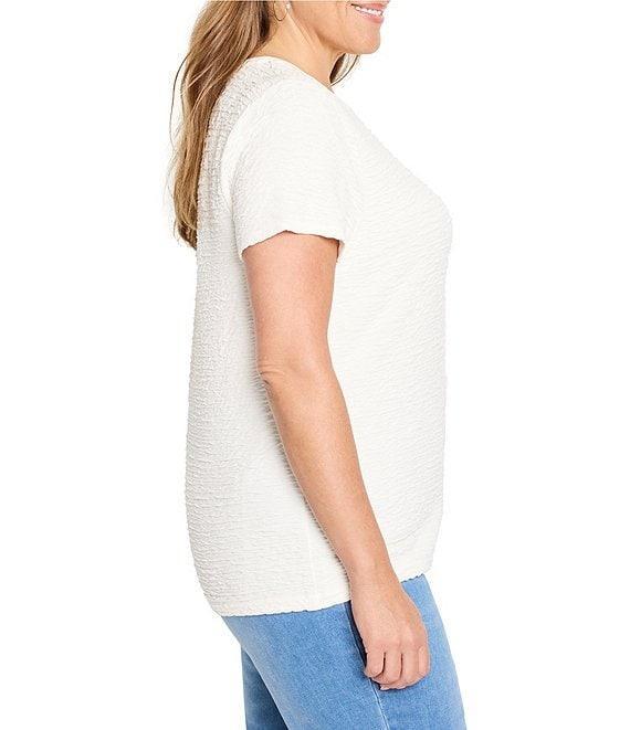 NIC + ZOE Plus Textured Bubble Knit Crew Neck Short Sleeve Tee Product Image