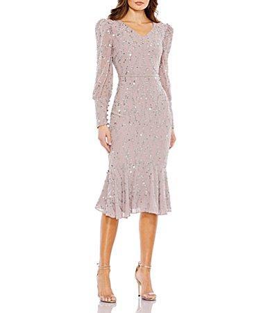 Womens Sequined Trumpet-Hem Dress Product Image