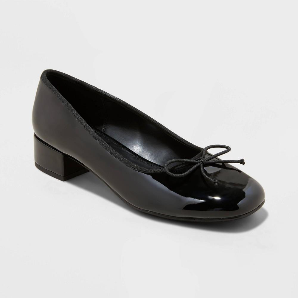 Womens Wide Width Joy Ballet Pumps - A New Day Black 5W Product Image