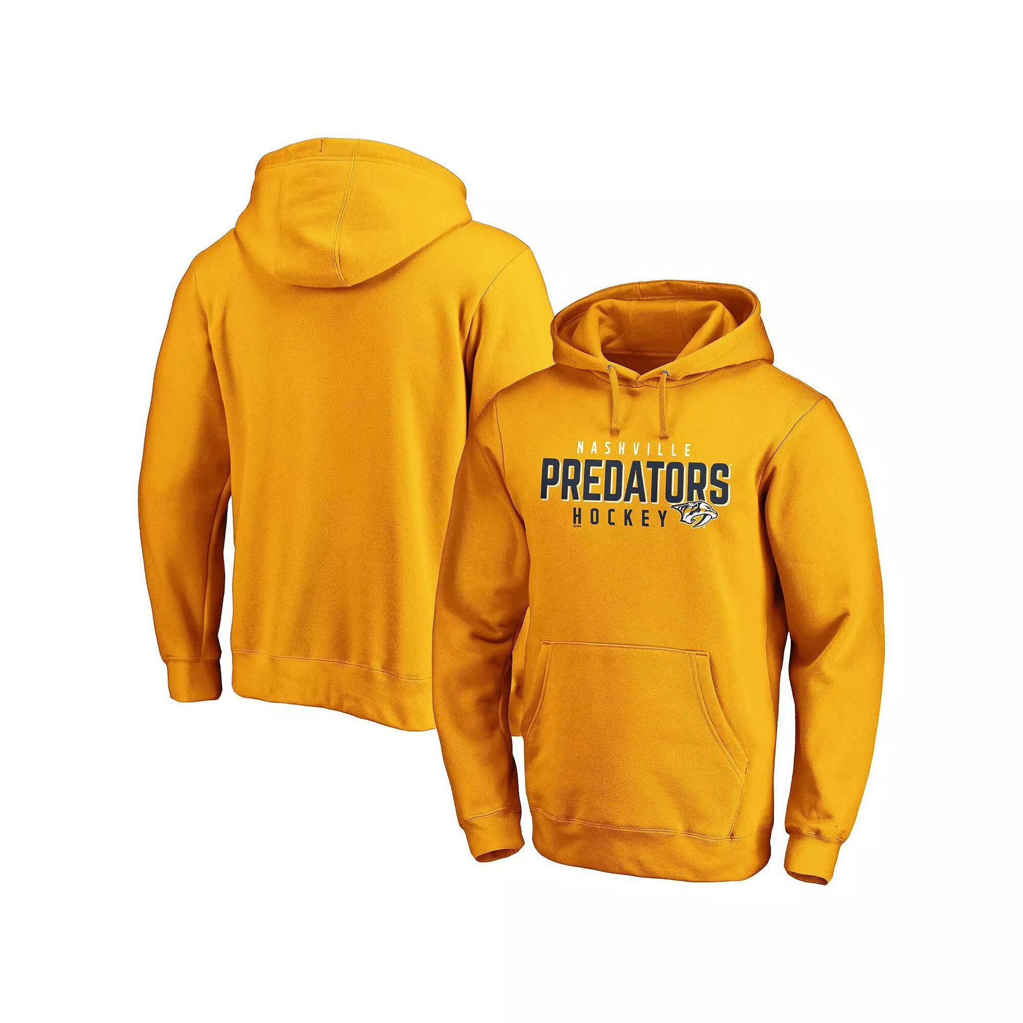 Men's Fanatics  Gold Nashville Predators Iconic Empty Netter Fleece Pullover Hoodie, Size: 2XL, Pdt Gold Product Image