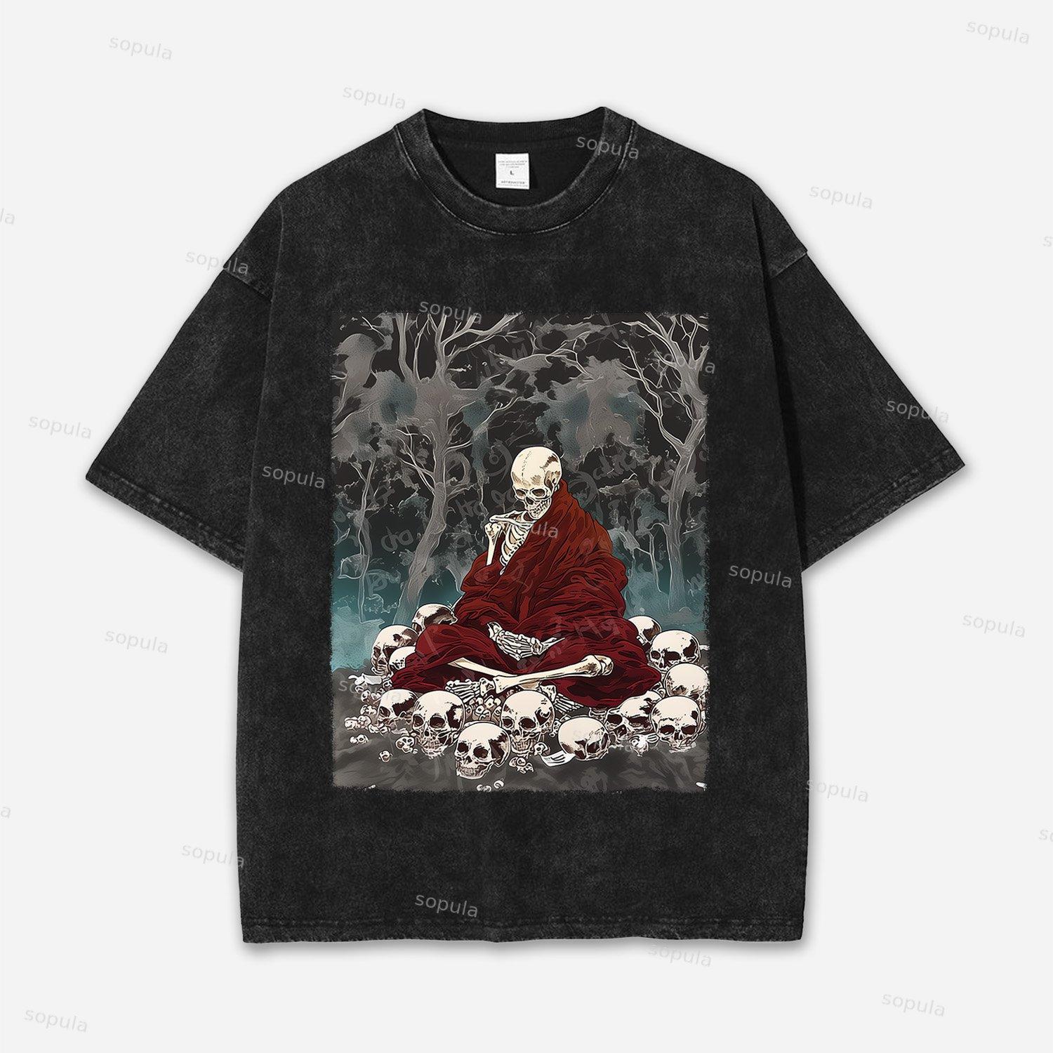 Guardian Of The Skulls Acid Washed T-shirt Product Image