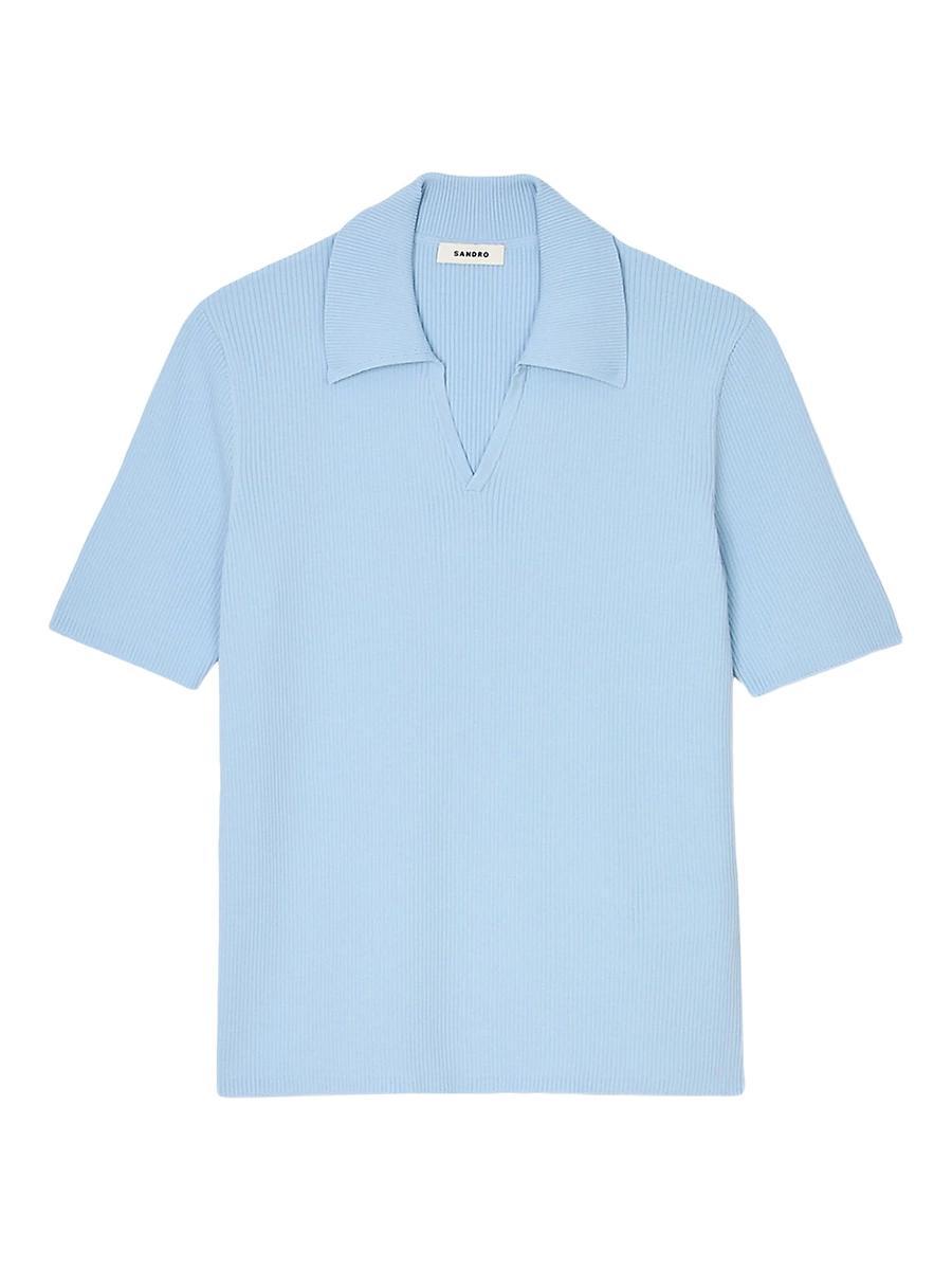 Mens Rib Knit Polo Shirt Product Image