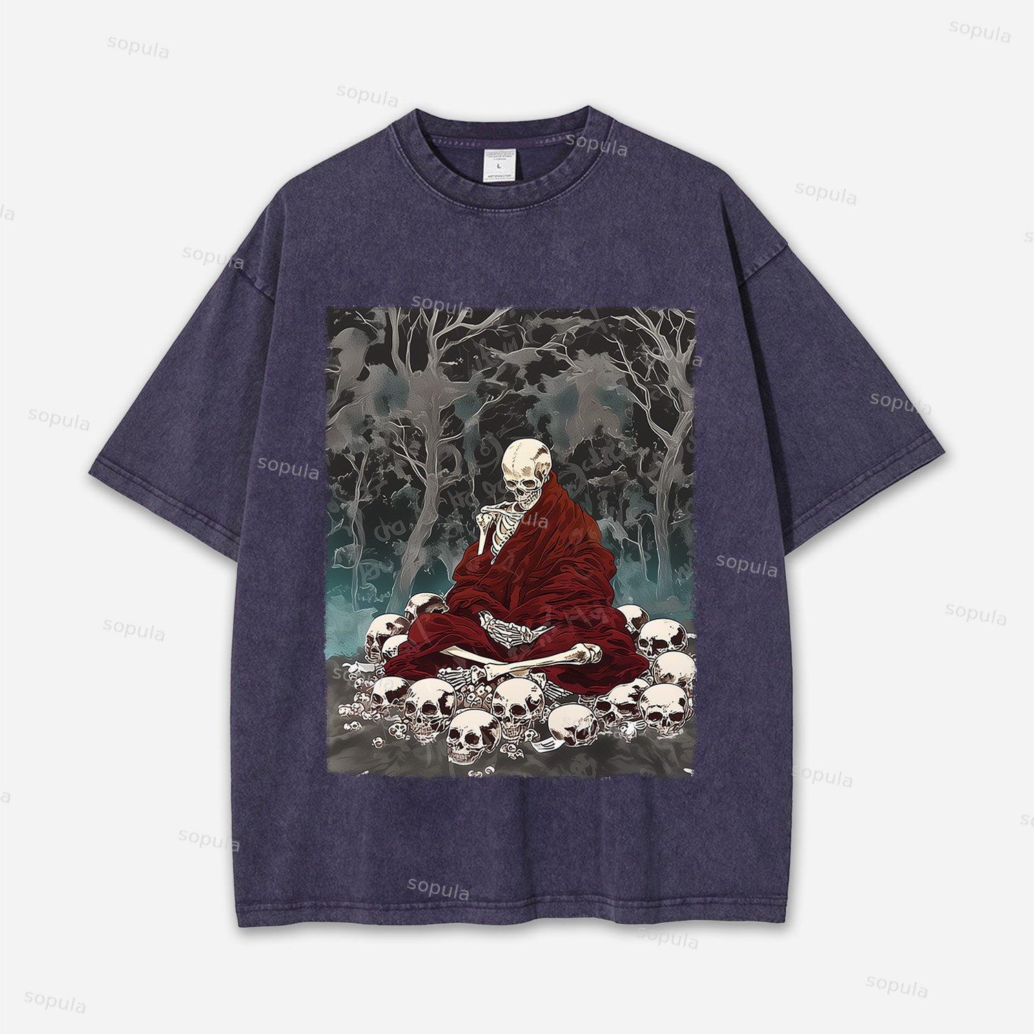 Guardian Of The Skulls Acid Washed T-shirt Product Image