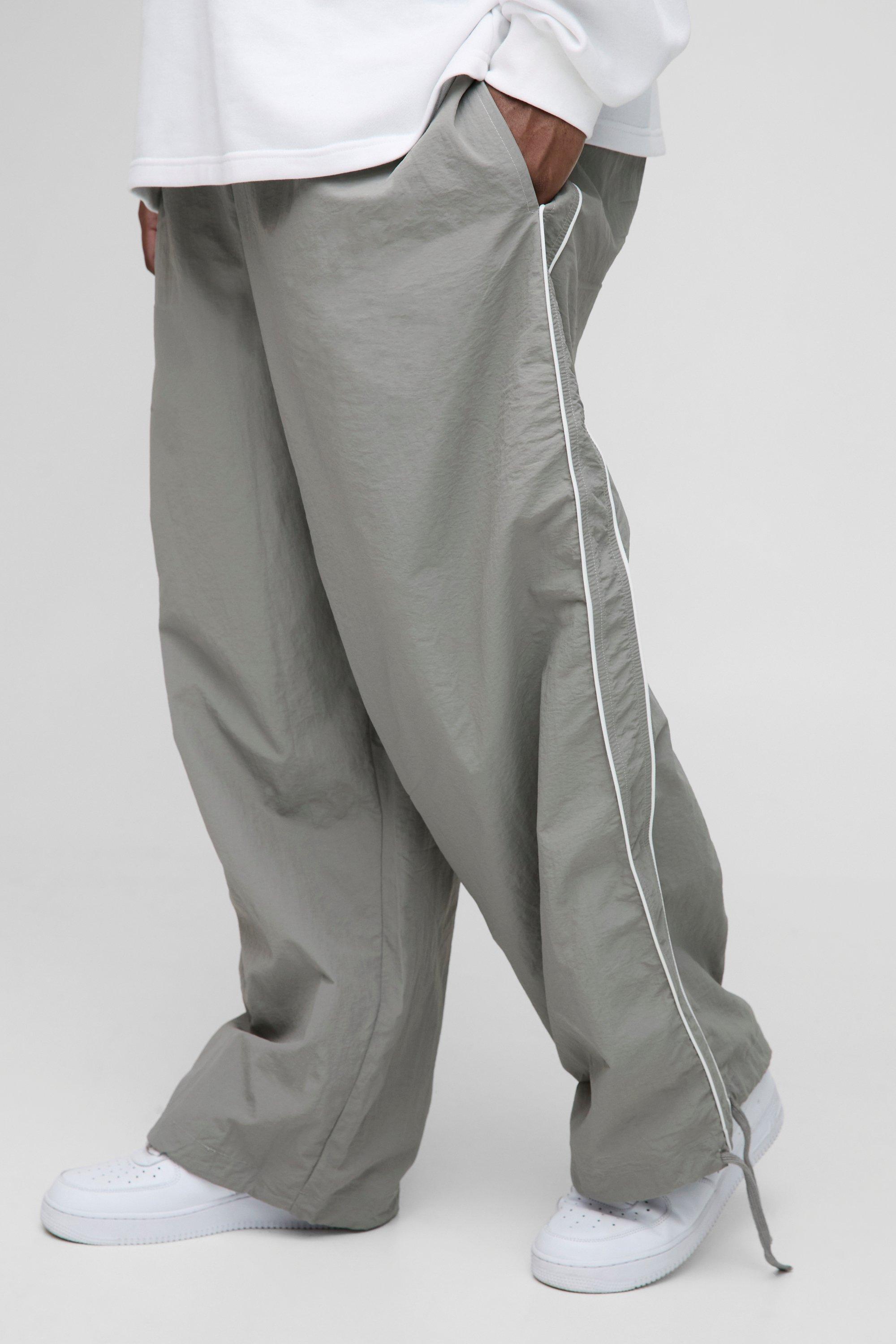 Plus Piping Detail Parachute Pants | boohooMAN USA Product Image