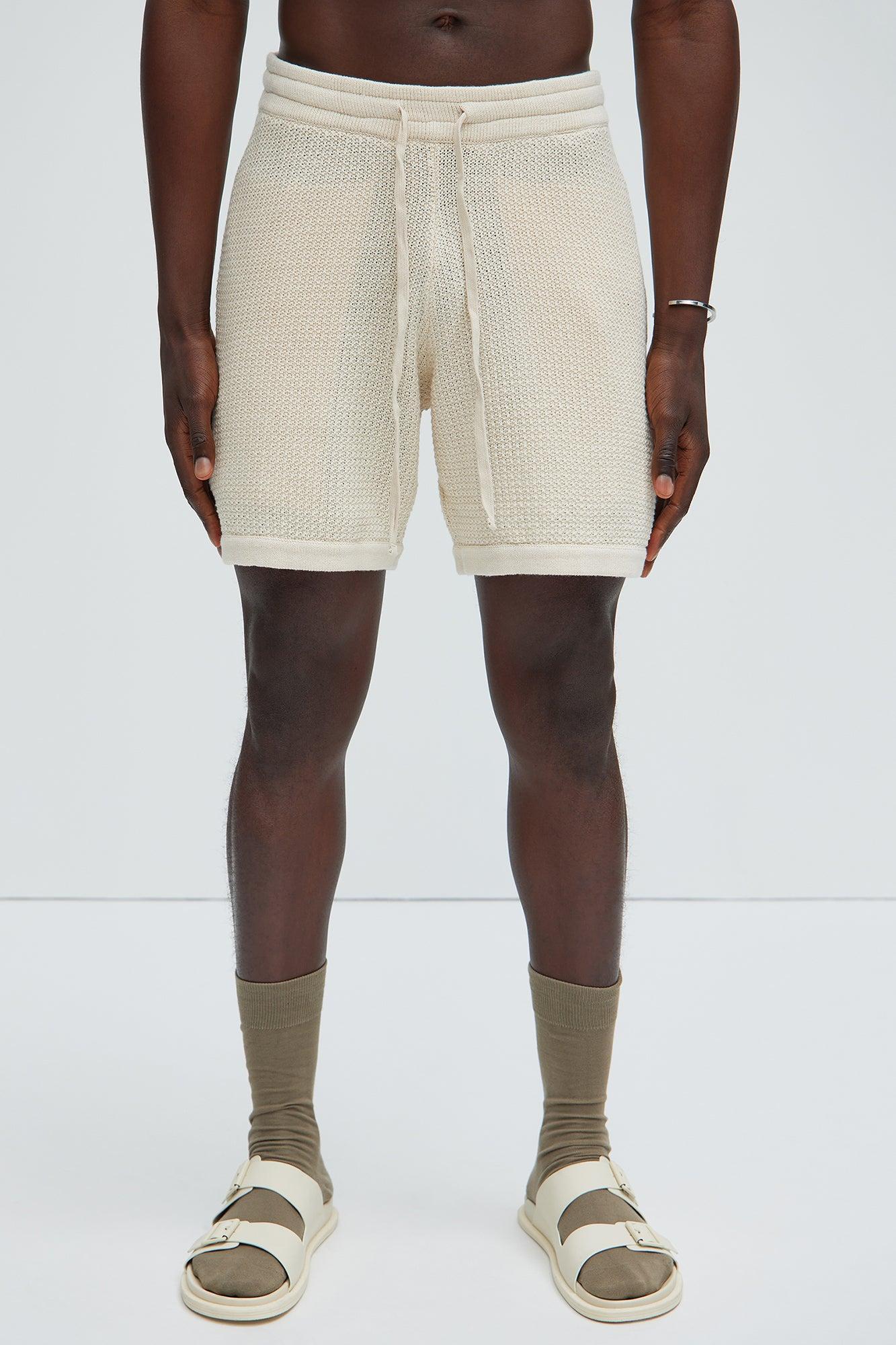 Clay Textured Shorts - Cream Product Image