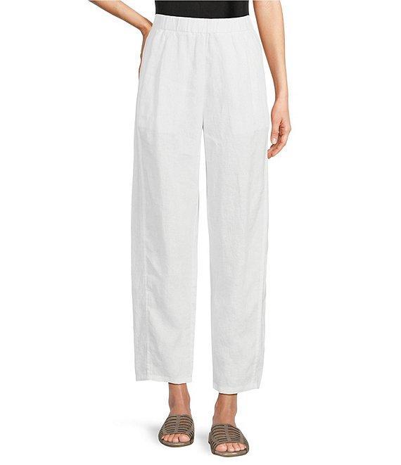 Eileen Fisher Organic Linen Pleated Lantern Ankle Pants Product Image