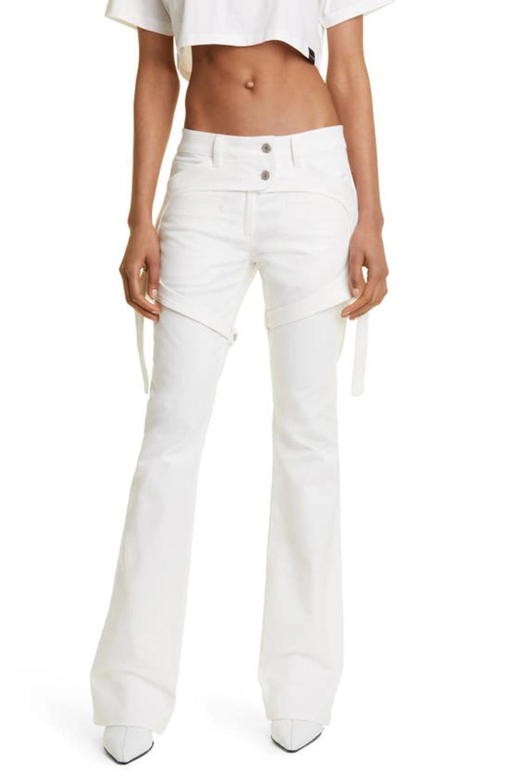 COURRÈGES Racer Cotton Pants In White Product Image