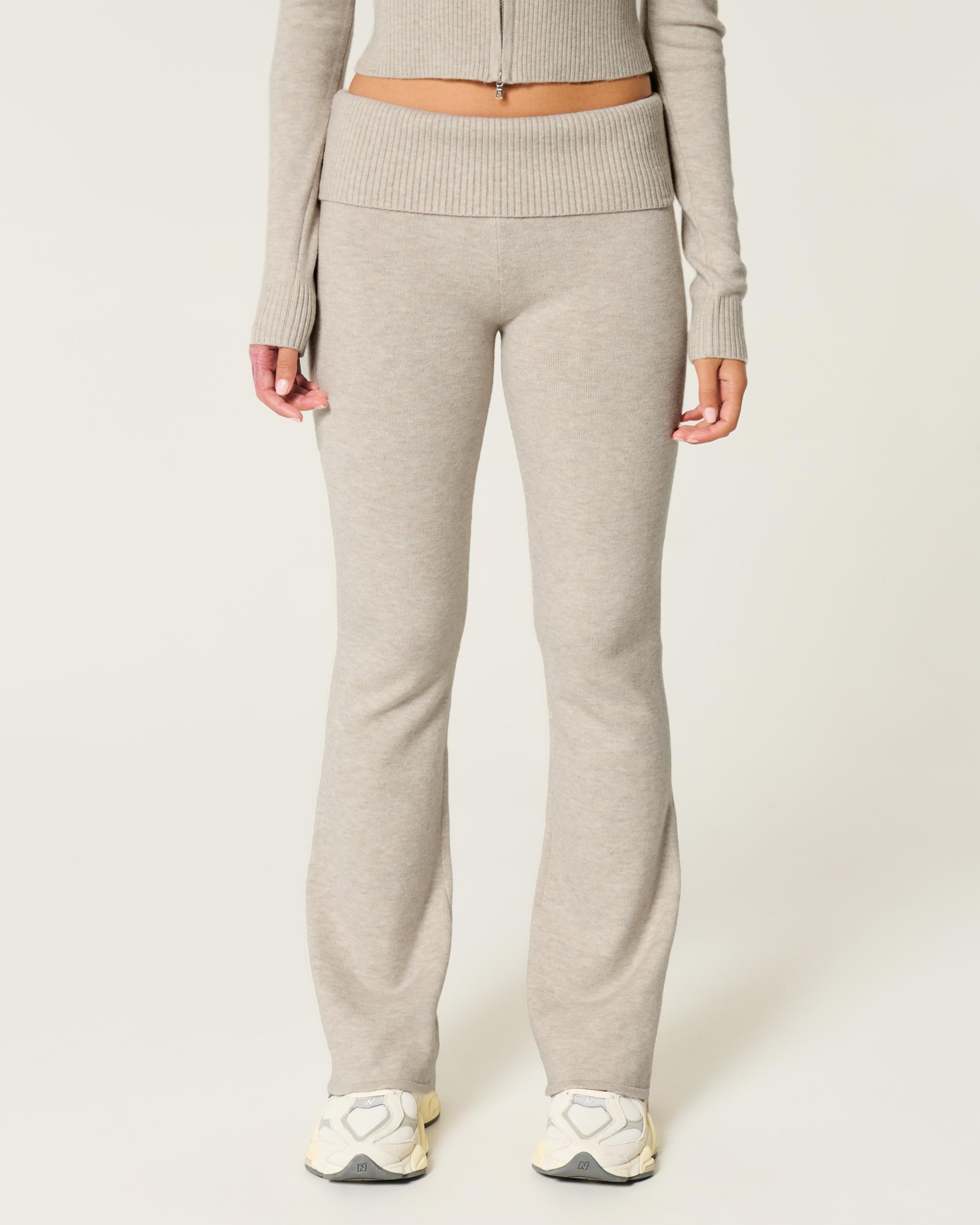 Gilly Hicks Cozy Sweater-Knit Foldover Waist Boot Pants Product Image