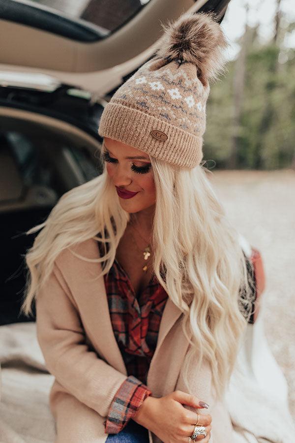 Colorado Cutie Faux Fur Pom Beanie in Iced Latte Product Image