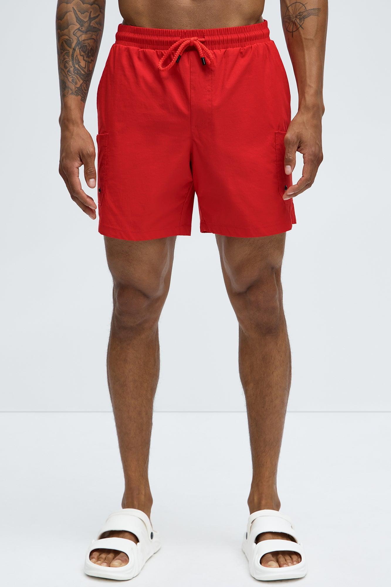 Fortified Pocket Swim Classic Trunk - Red Product Image