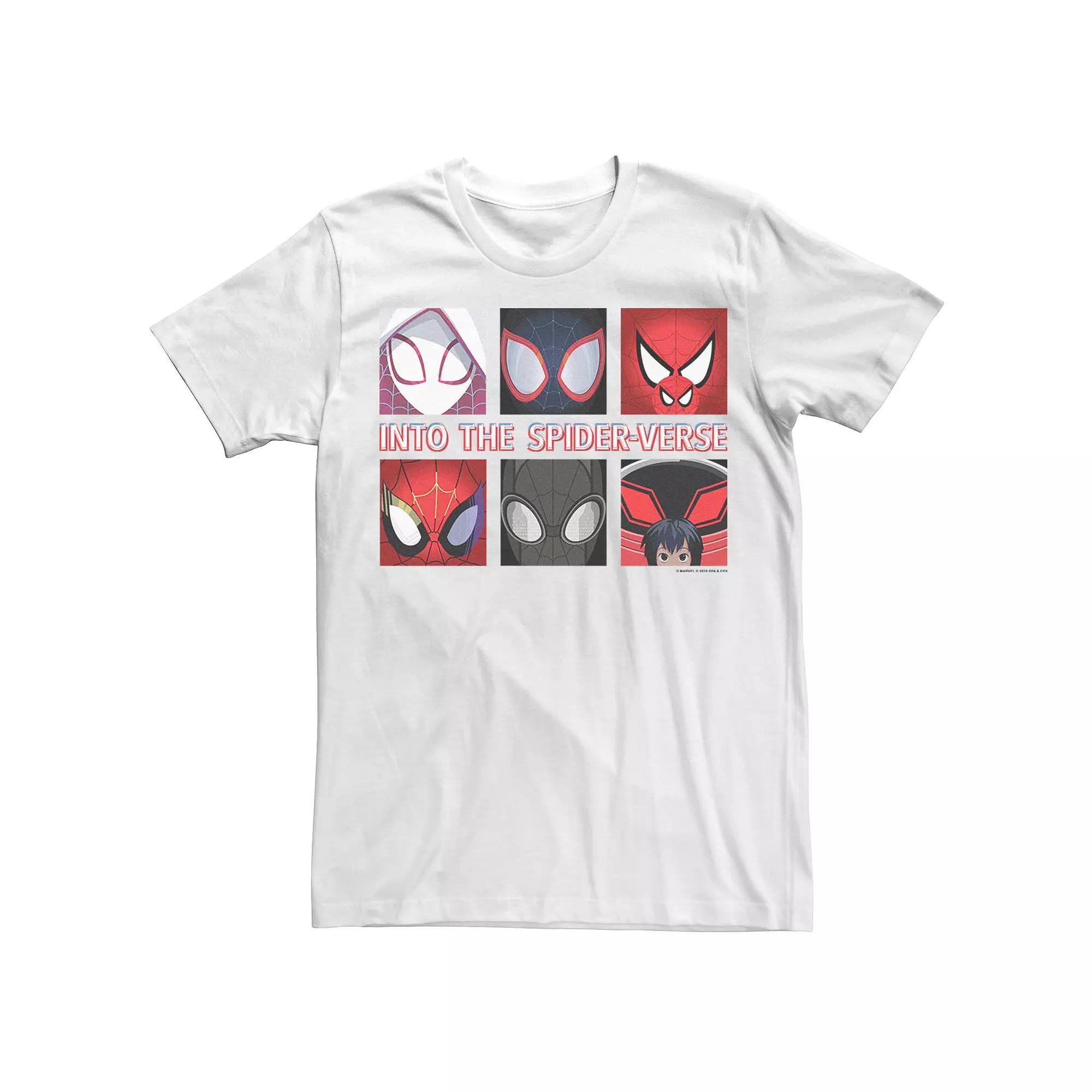 Men's Marvel Into The Spider-Verse Character Panel Boxes Tee,  Product Image