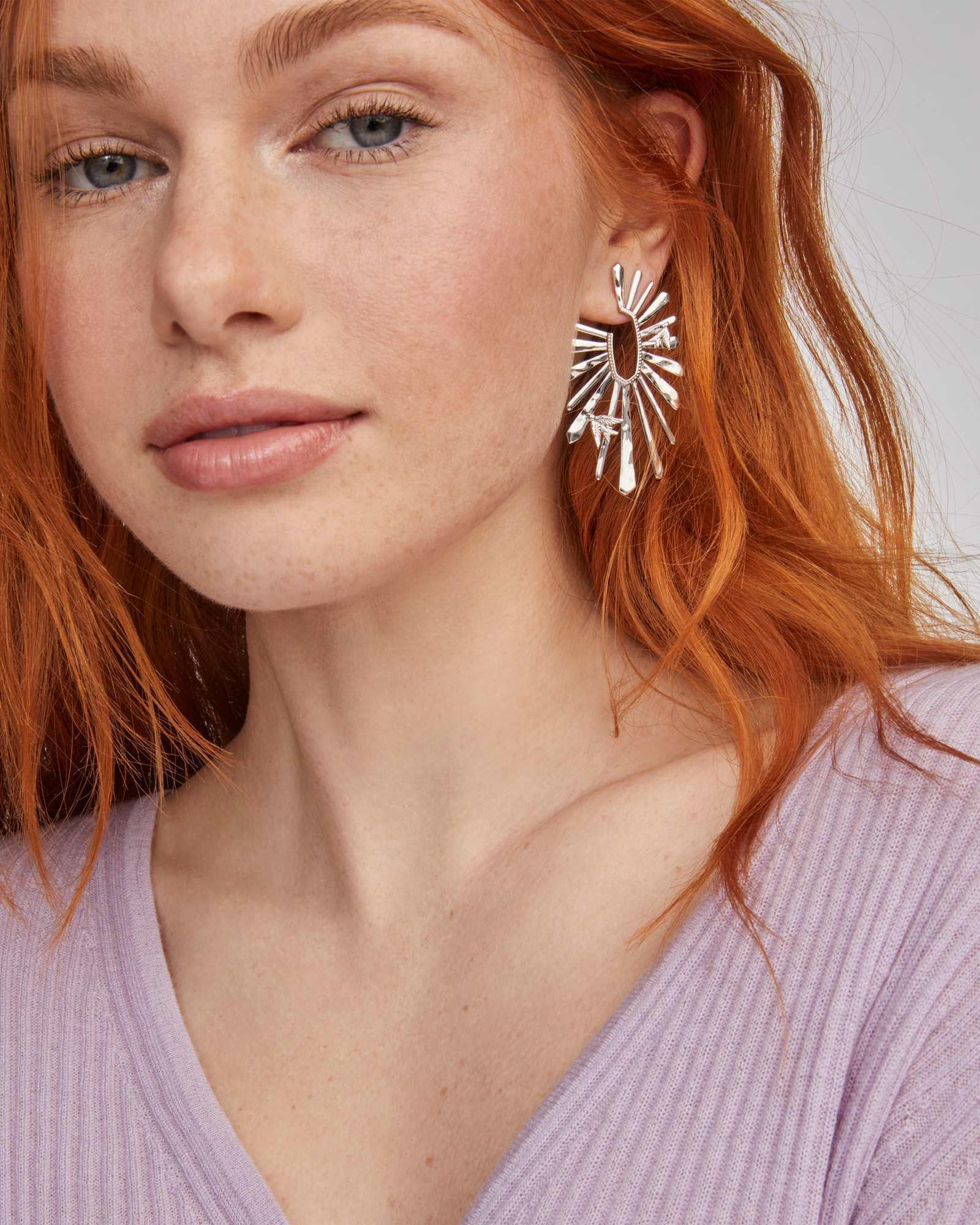 Melody Bird Gold Hoop Earrings Product Image