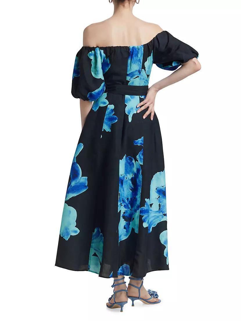 Santha Floral Off-the-Shoulder Midi-Dress Product Image