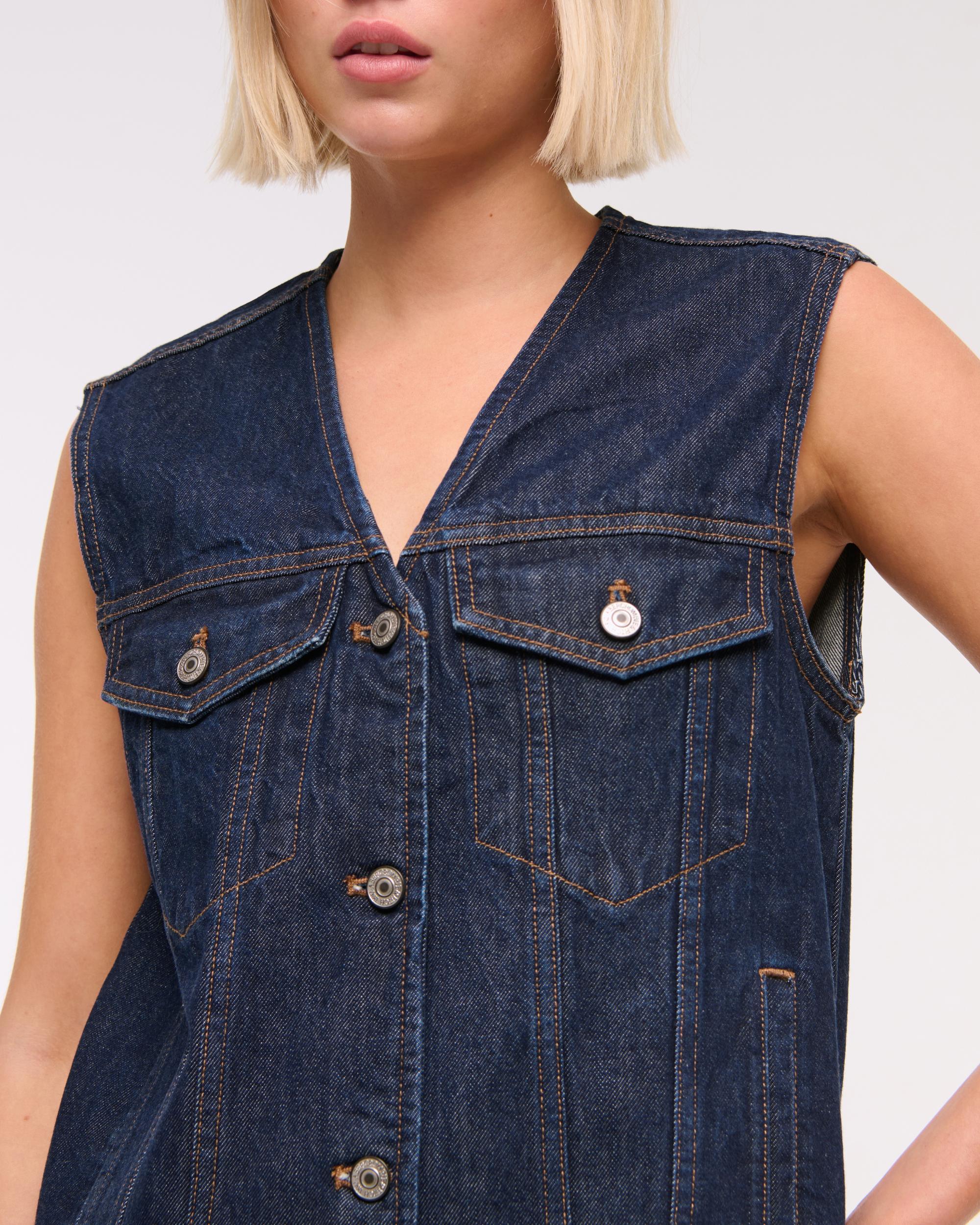 V-Neck Denim Vest Product Image
