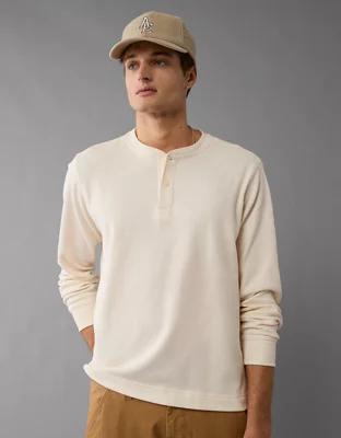 AE Long-Sleeve Thermal Henley T-Shirt Product Image