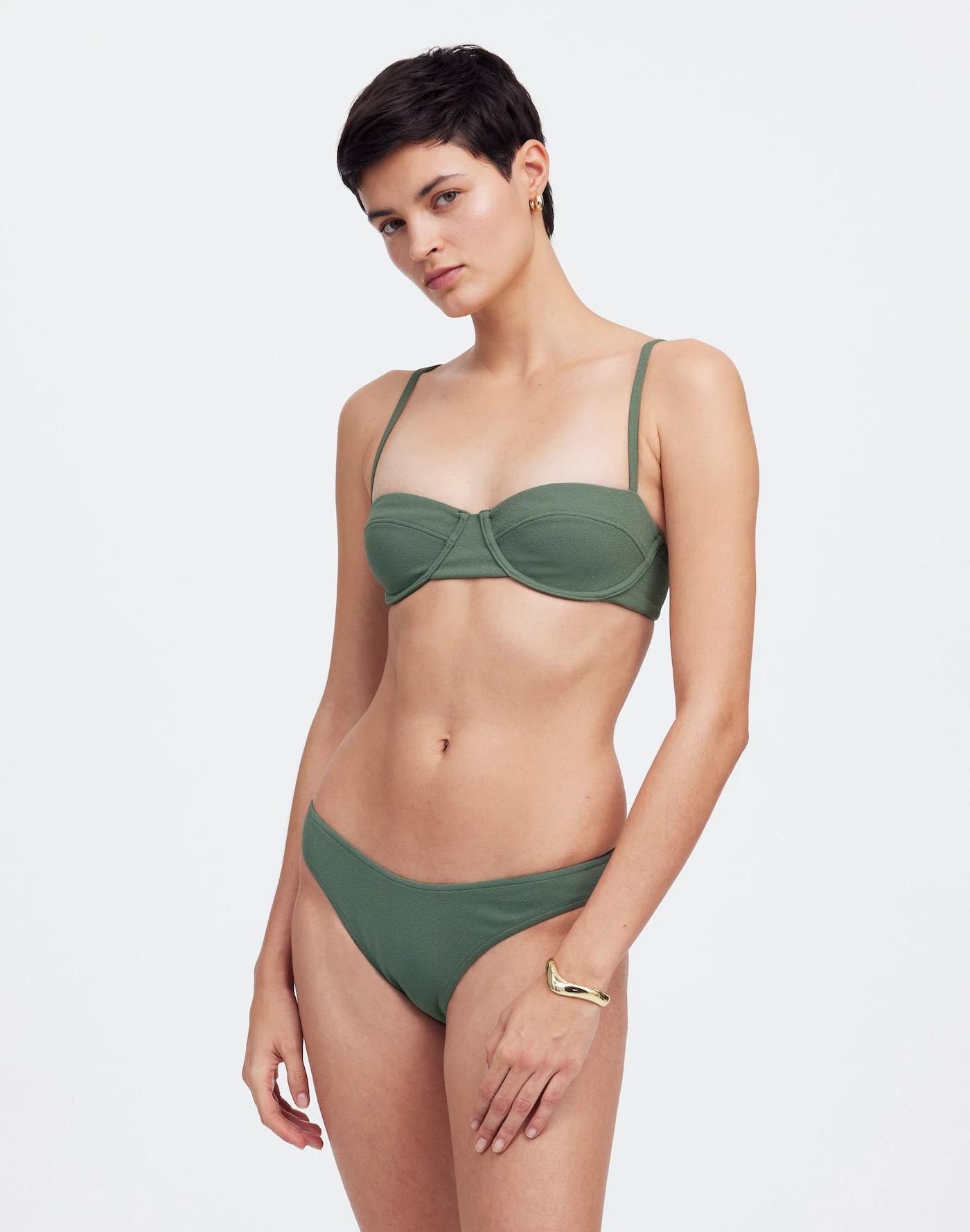 Zulu & Zephyr Eucalyptus Textured Balconette Bikini Top Product Image