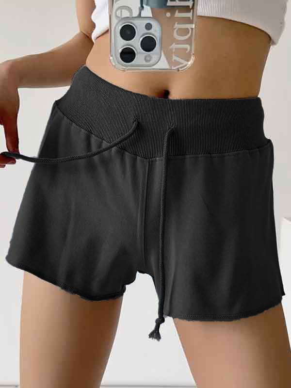 Solid Color Drawstring Shorts Product Image