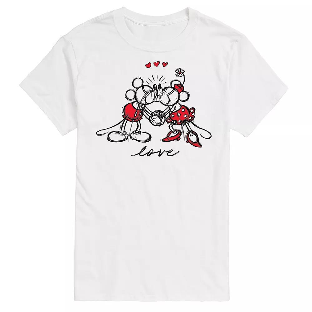 Disney's Men's Mickey Minnie Love Graphic Tee, Size: XL, White Product Image