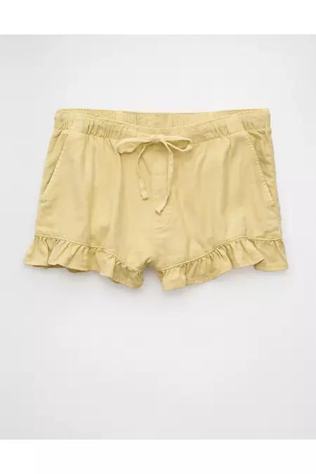 AE Stretch Linen-Blend Ruffle Short Women's Product Image