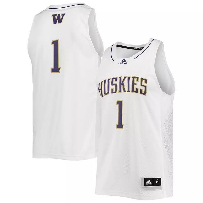 Men's adidas #1 White Washington Huskies Swingman Basketball Jersey,  Product Image