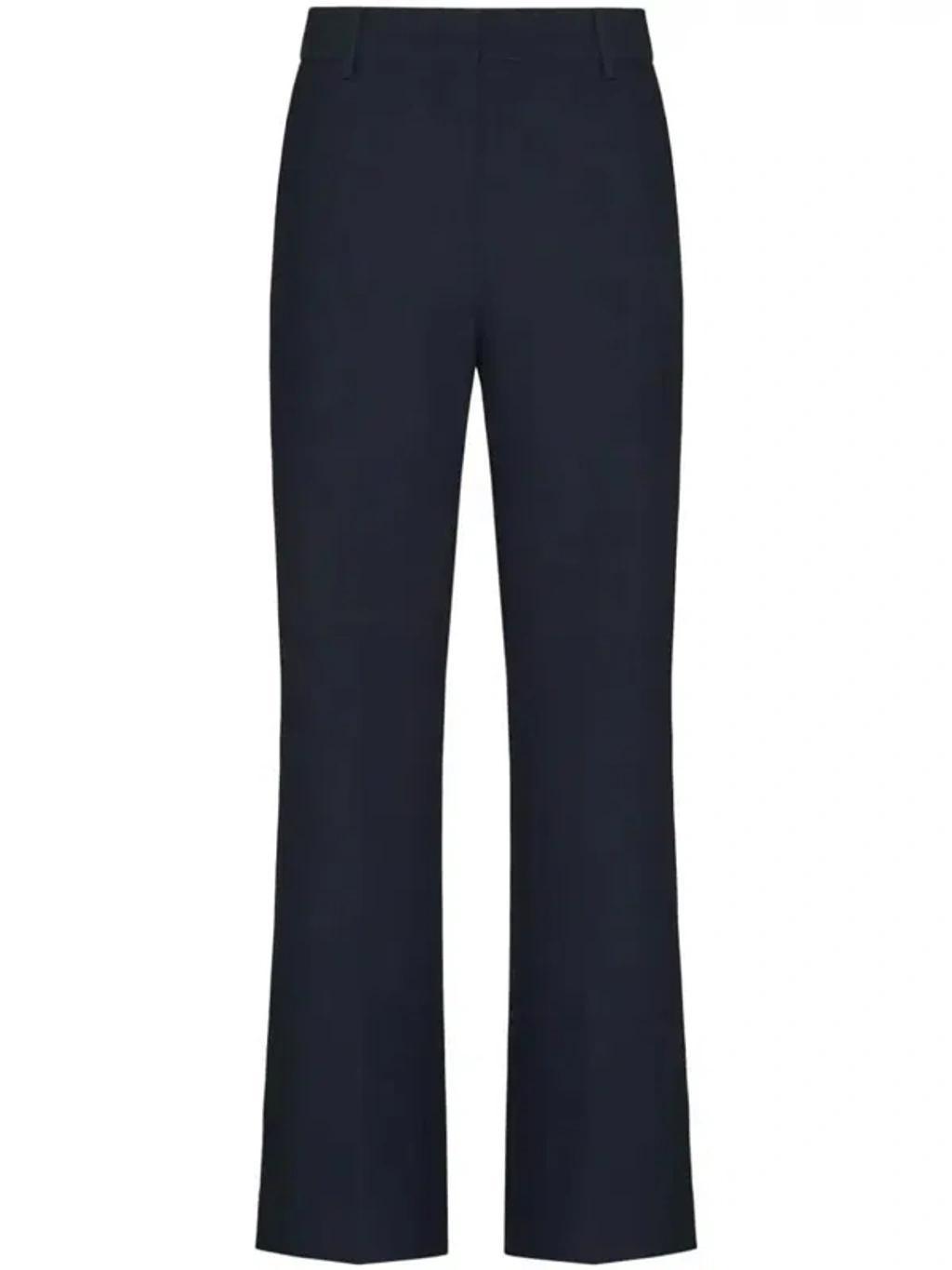 VALENTINO Cropped Flared Trousers In Blue Product Image