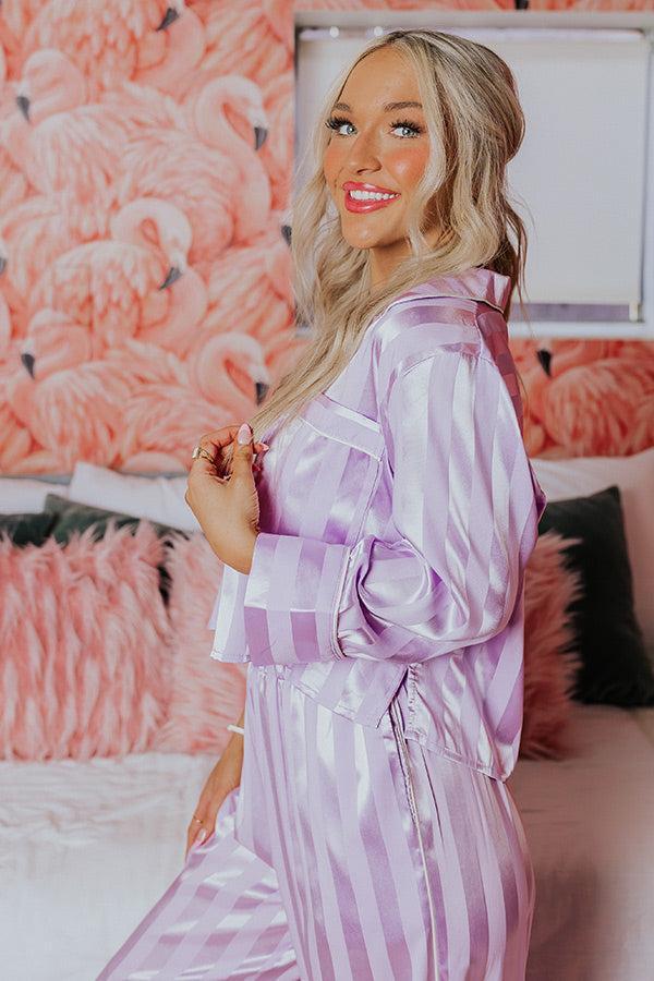 Unwind And Relax Pajama Top In Lavender Product Image