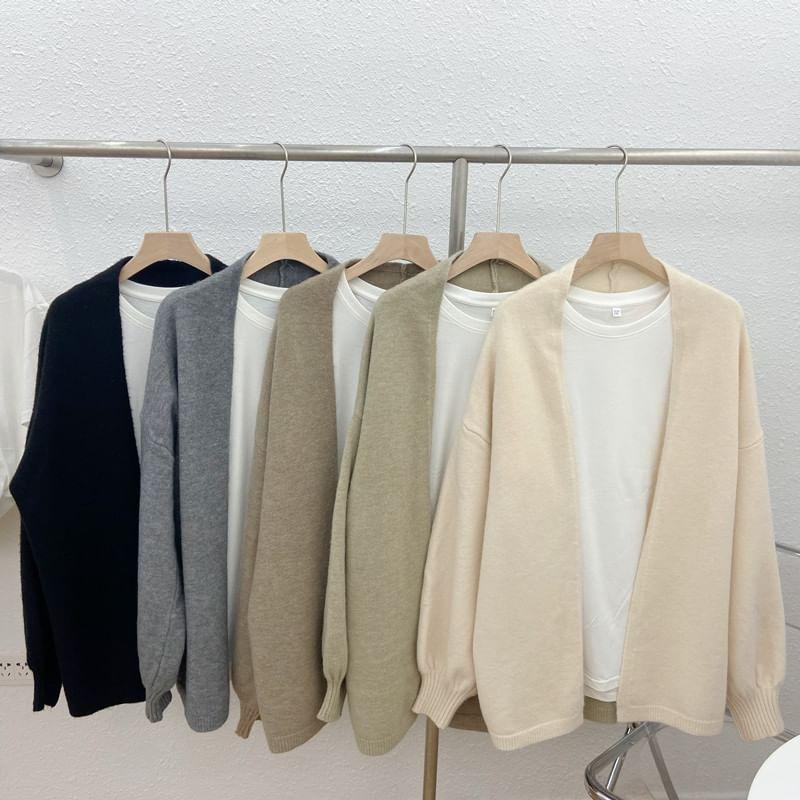 Plain Open Front Cardigan Product Image