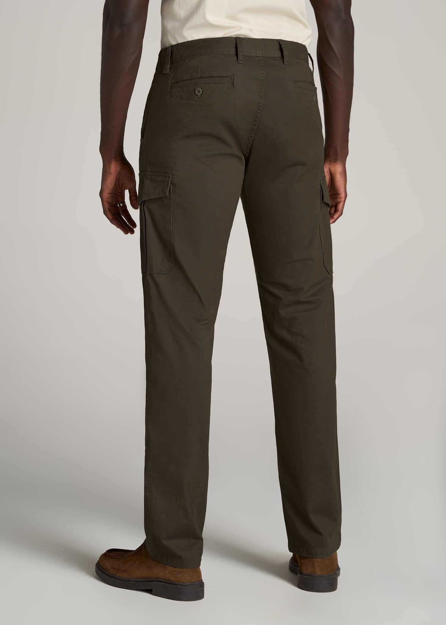 Stretch Twill SLIM-FIT Cargo Pants for Tall Men in Camo Green Product Image