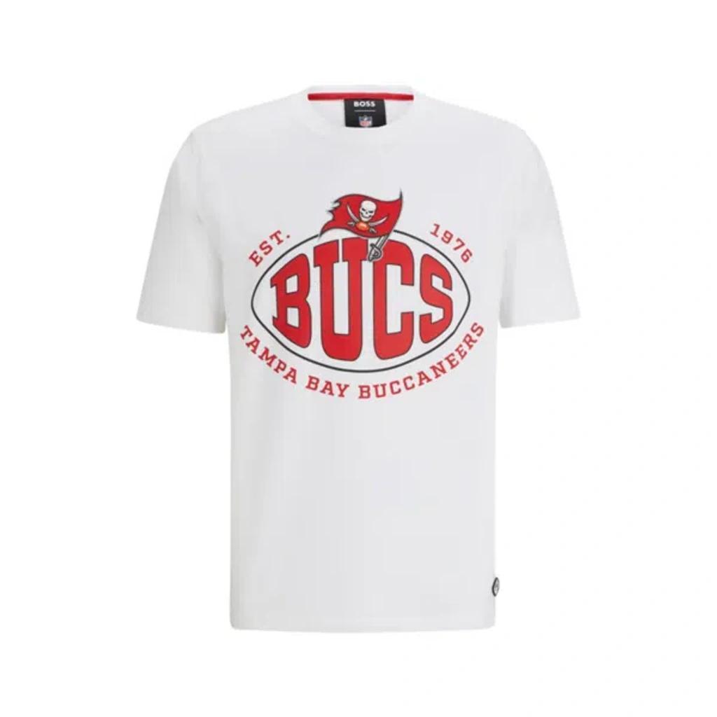 HUGO BOSS Boss X Nfl Stretch-cotton T-shirt With Collaborative Branding In 49ers Product Image